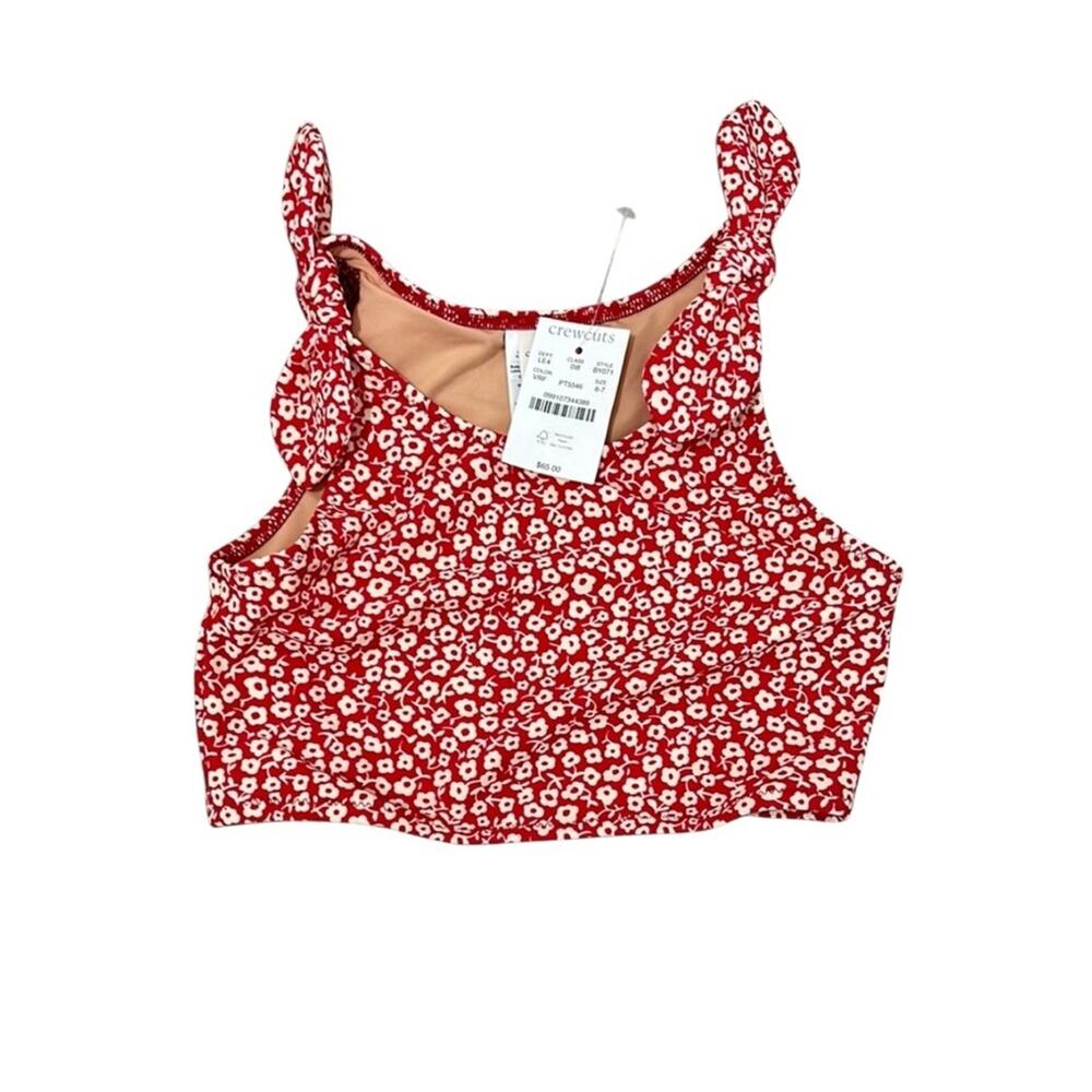 Crewcuts Red Flower Crop Bikini Top Girls Size 6